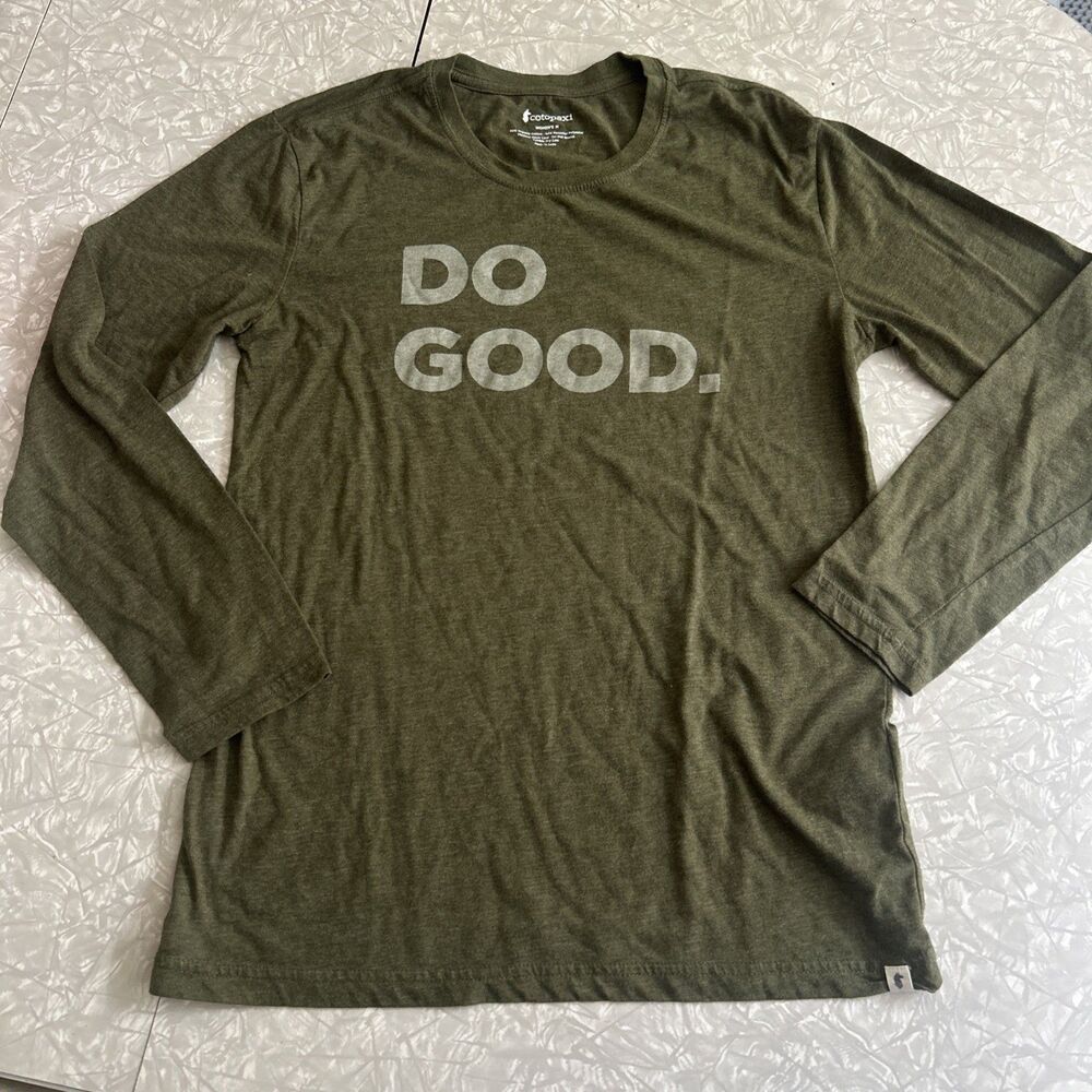 Cotopaxi Womens T-Shirt Do Good Graphic green Outdoor Hiking Casual Cotton M